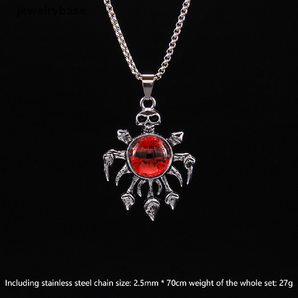 [jewelrybase] Retro Pentacle Devil's Eye Pendant Necklace Trend Hip-Punk Magic Skull Pendant Pria Dan Wanita Kalung Stainless Steel Butik