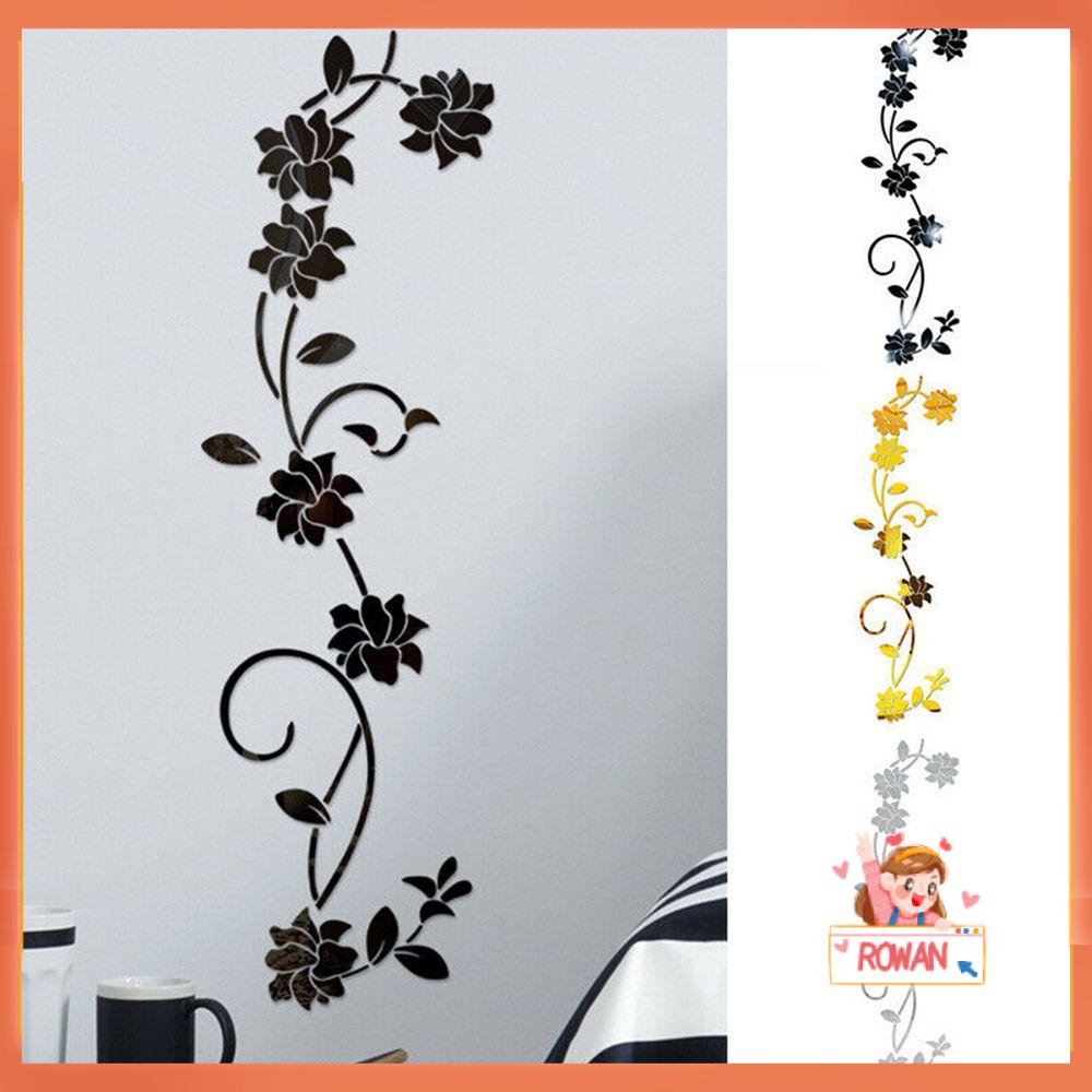 R-flower Mirror Stiker Dinding Acrylic 3D DIY Decal