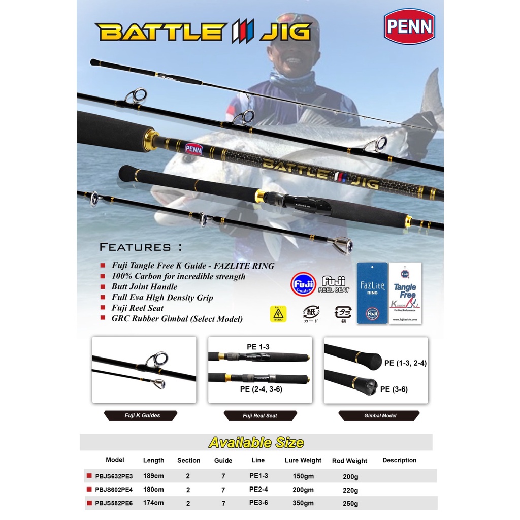 Joran Pancing Penn Battle Jig III