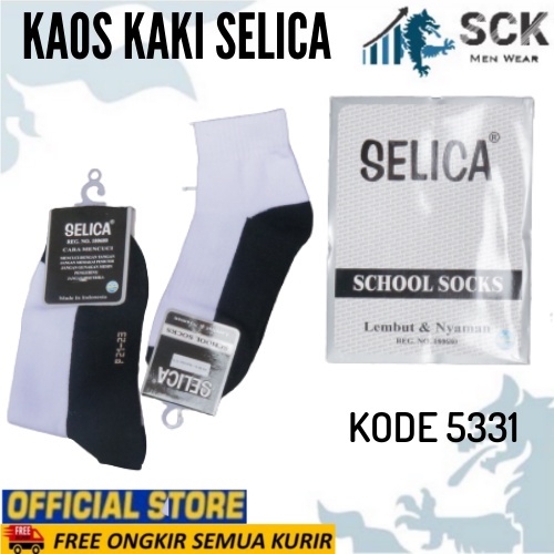 Kaos Kaki Sekolah Panjang SELICA 5331 Kombinasi Putih-Hitam / Kaus kaki TK SD SMP SMA SMU SMK / Kaos kaki Sekolah