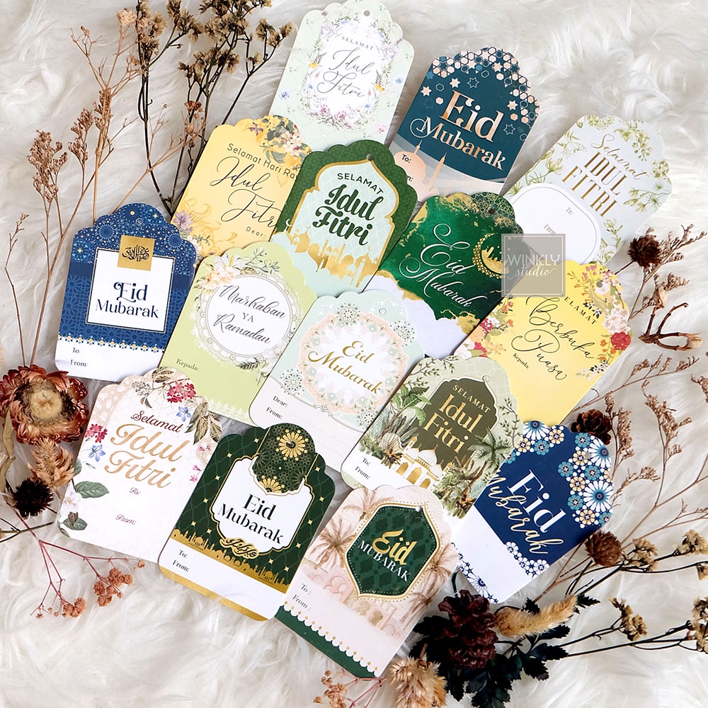 25pcs Hang Tag Lebaran / Hangtag Idul Fitri / Kartu Ucapan Mini Hari Raya / Tag Ramadhan