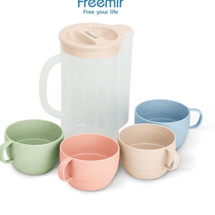 Update Terunik freemir Set teko dengan gelas 4 Pcs/Teko Gelas teh/ Set Teko cangkir