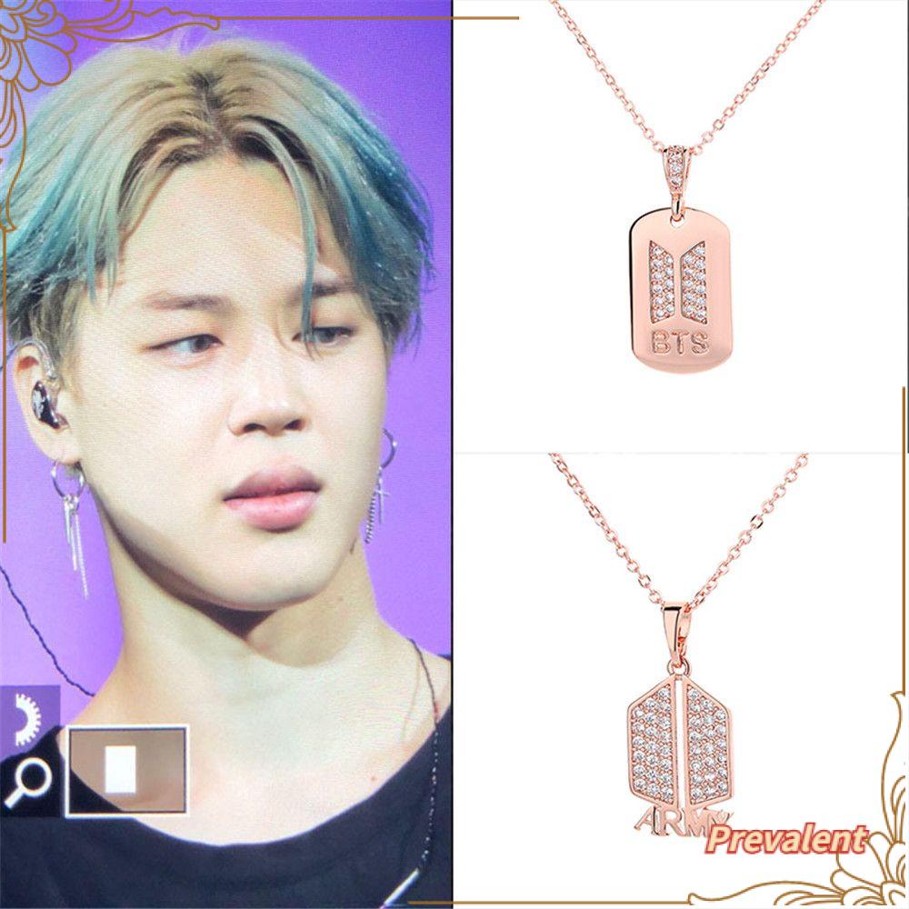 Kalung Wanita PREVA Perhiasan 18k BTS logo Army Pendant