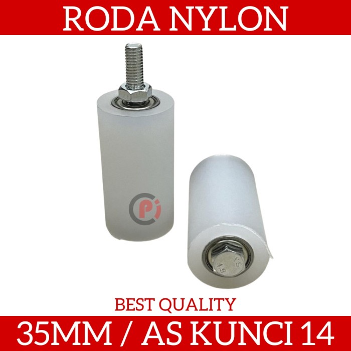 Roda Teflon Ukuran 35mm 1 1/4 inch Nilon Nelon Pagar Garasi Gerbang