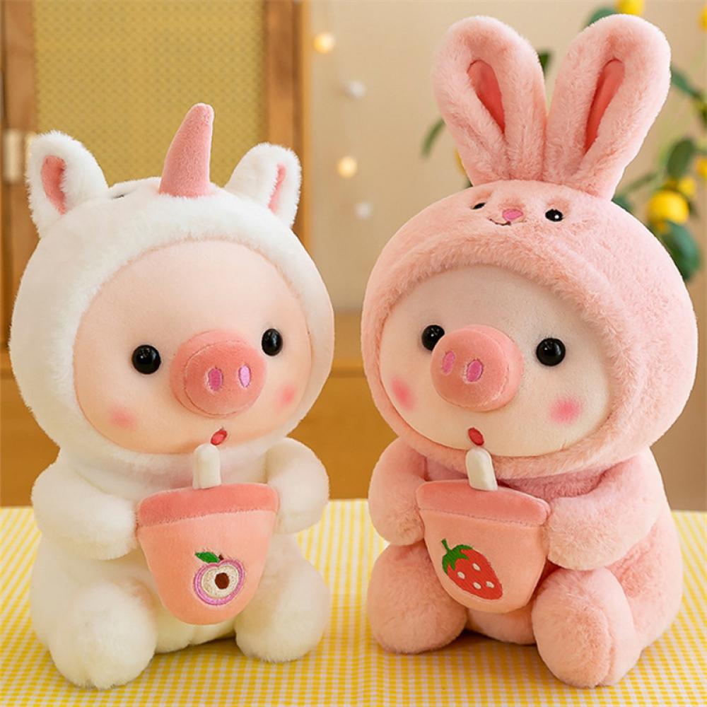 Timekey 25cm Pink Pig Mainan Mewah Cosplay Unicorn Kodok Tiger Bunny Cuddly Plushie Baby Appease Doll Ulang Tahun Dekorasi Rumah Untuk Anak Kids B3K8