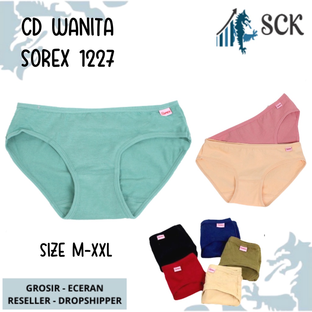 CD Wanita SOREX 1227 Bahan Katun Halus / Celana Dalam MODEL MID WAIST M-XXL / Pakaian Dalam Cewek /  - sckmenwear GROSIR