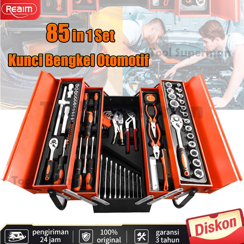 Alat Bengkel 85 Pcs Kunci Sok Set Pekerjaan Otomotif Tool Set super praktis