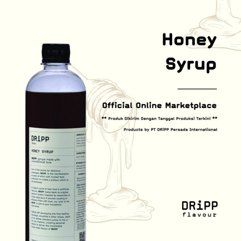 Dripp Syrup Honey Repack 100ml - Sirup Dripp Madu 100 ml