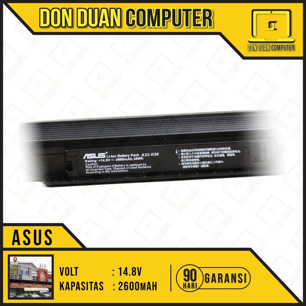 Baterai Batre Baterry Laptop Asus K56 A46CA A46CB A46CM A46 K46CA K46CB K46CM