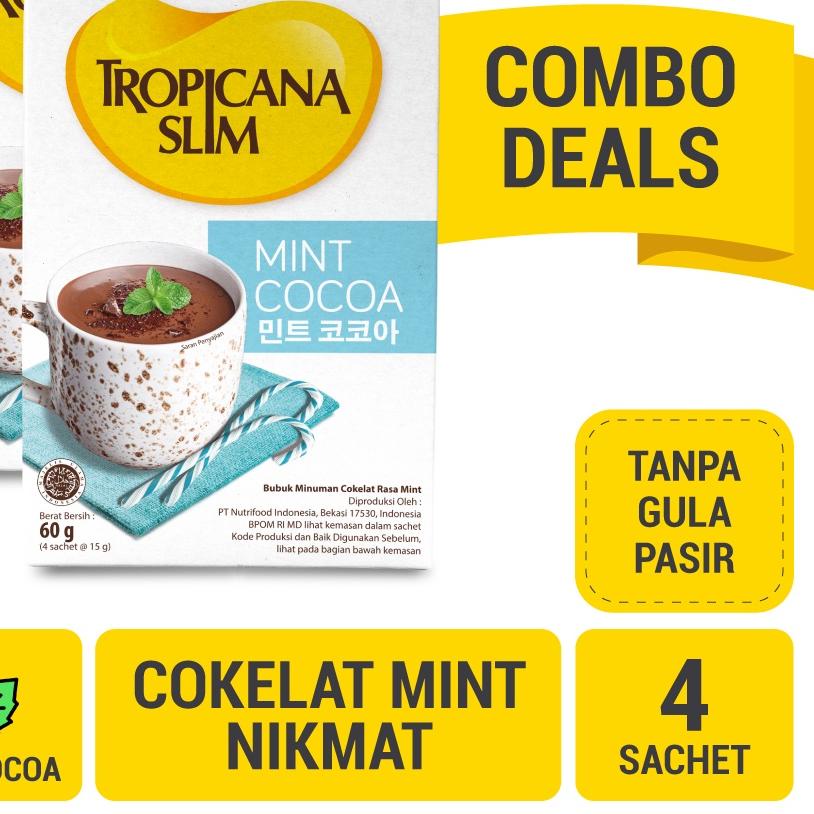 

★ Twin Pack - Tropicana Slim Mint Cocoa 4 sachet ☜