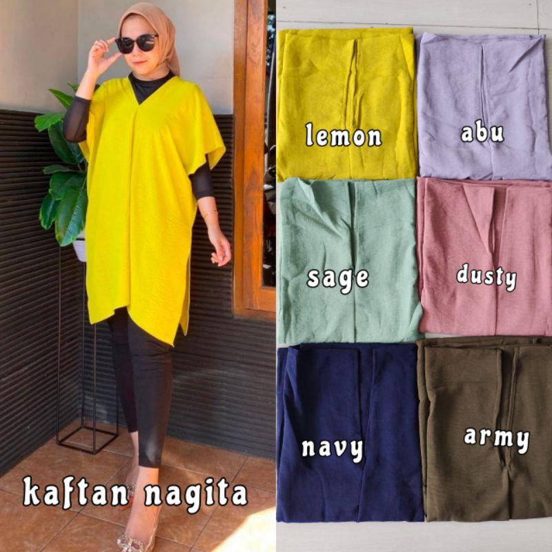 Kaftan Nagita / Kaftan Crinkle / Atasan Nagita Kaftan
