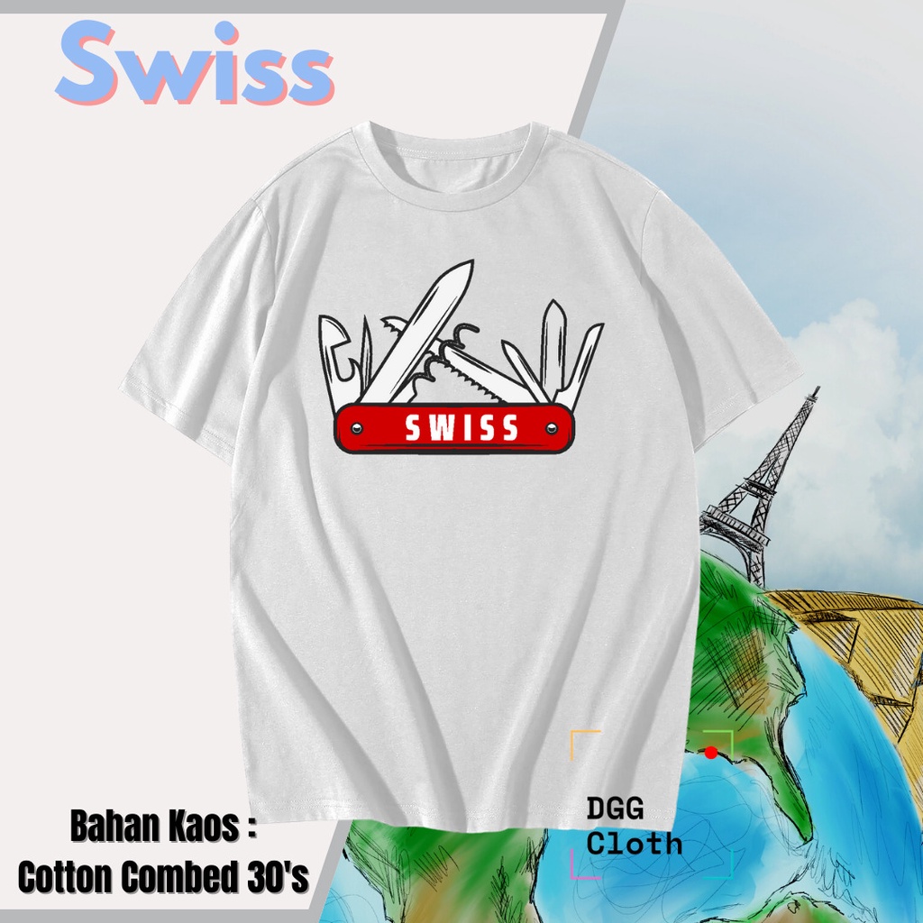Kaos I love Swissss , Baju Oleh Oleh Swiss  Kaos Negara type 24