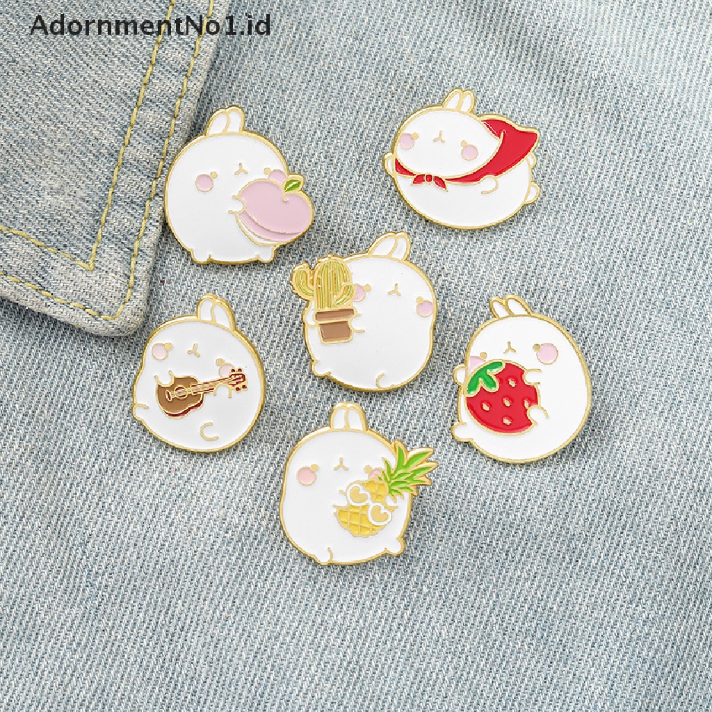 [AdornmentNo1] Kartun Hewan Manis Kelinci Enamel Pin Tanaman Buah Strawberry Nanas Alloy Bros Wanita Lucu Perhiasan Hadiah [ID]