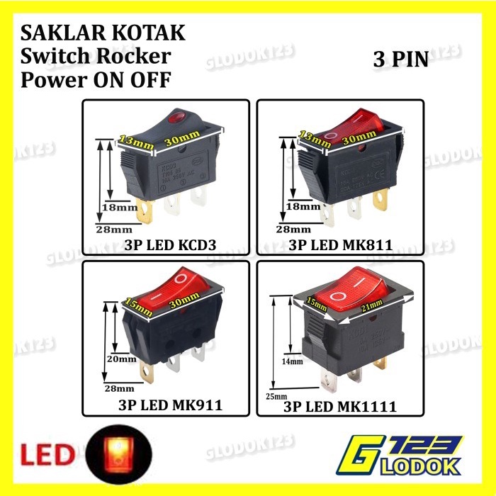 Saklar Power Switch Tombol ON OFF Mini Roker R0cker Besar 2 3 4 Pin