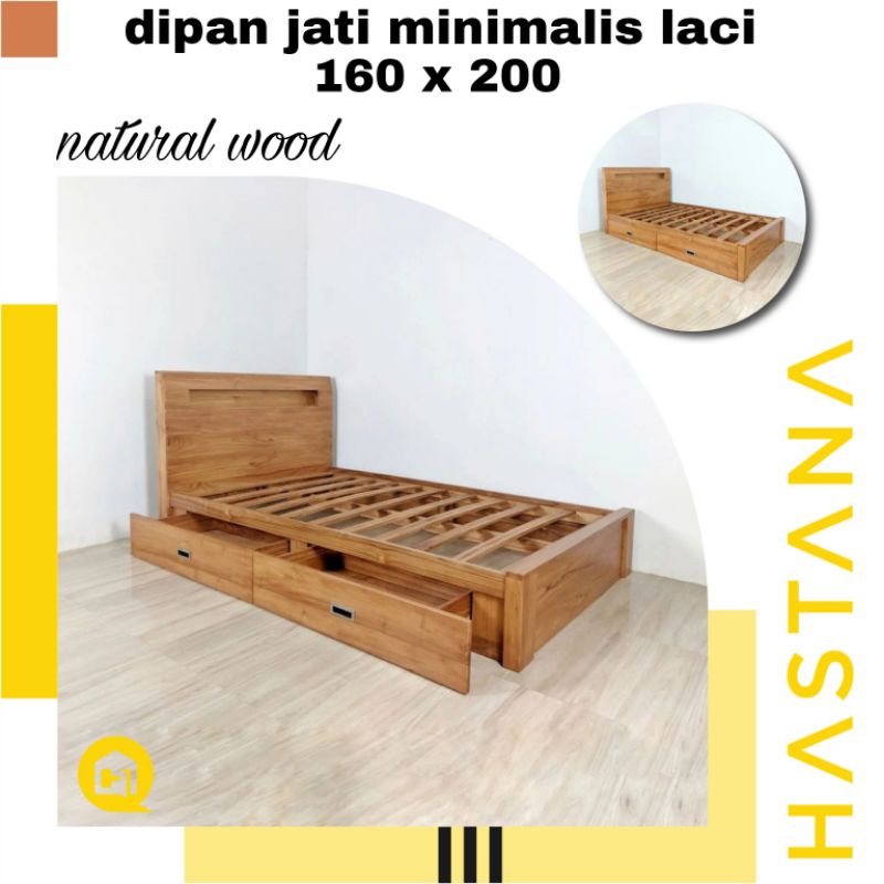 dipan tempattidur minimalis jati jepara , dipan laci , dipan minimalis laci , fram kasur jati bed ja
