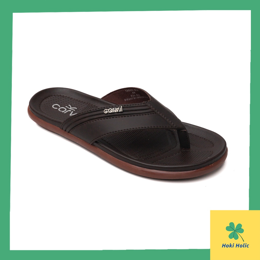 Sandal Kulit Pria Carvil Original - Sendal Pria Kulit Original Carvil