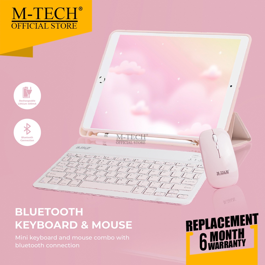 M-Tech Original Keyboard Mouse Combo Wireless Bluetooth STK 07 Untuk Tablet Android / Ipad / PC