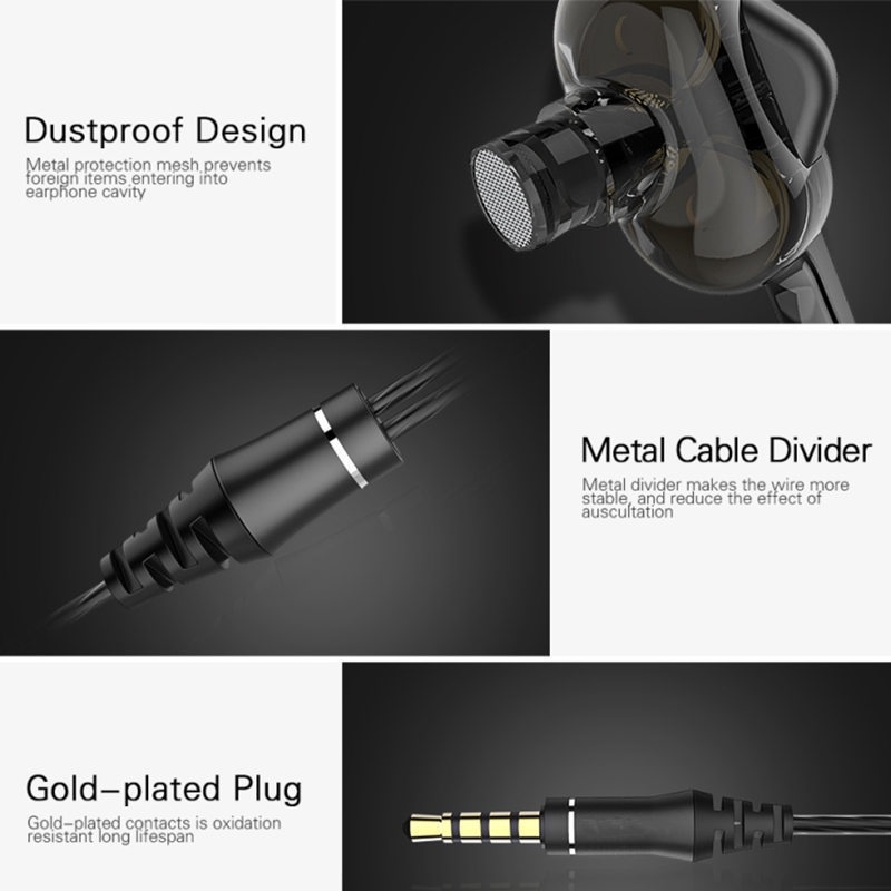 Headset In-Ear Headset Dinamis Headset Kabel Headset Speaker Tunggal Kontrol Kawat Cerdas Earphone Suara