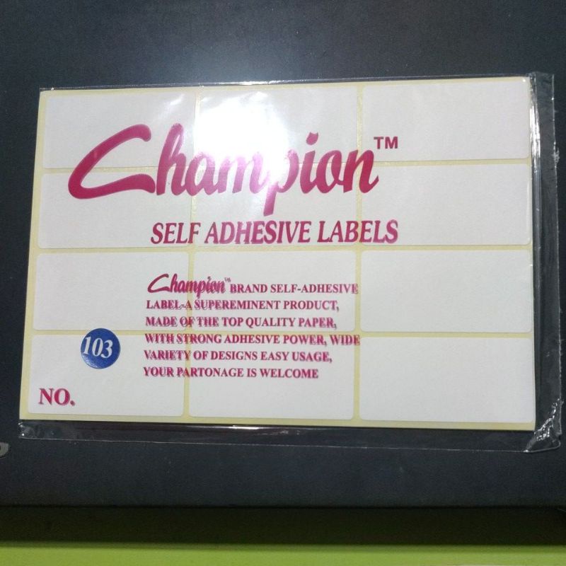 

label 103 Champions (3.2x6.4cm)