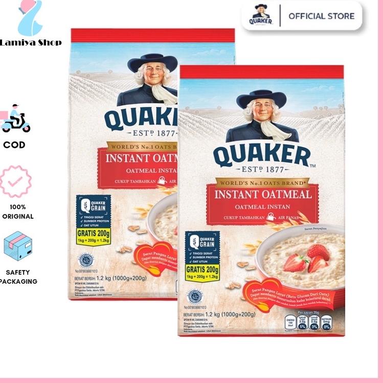 

♂ Quaker Instant Oatmeal 1200gr Merah 1.2 kg Exp 2024 ۞