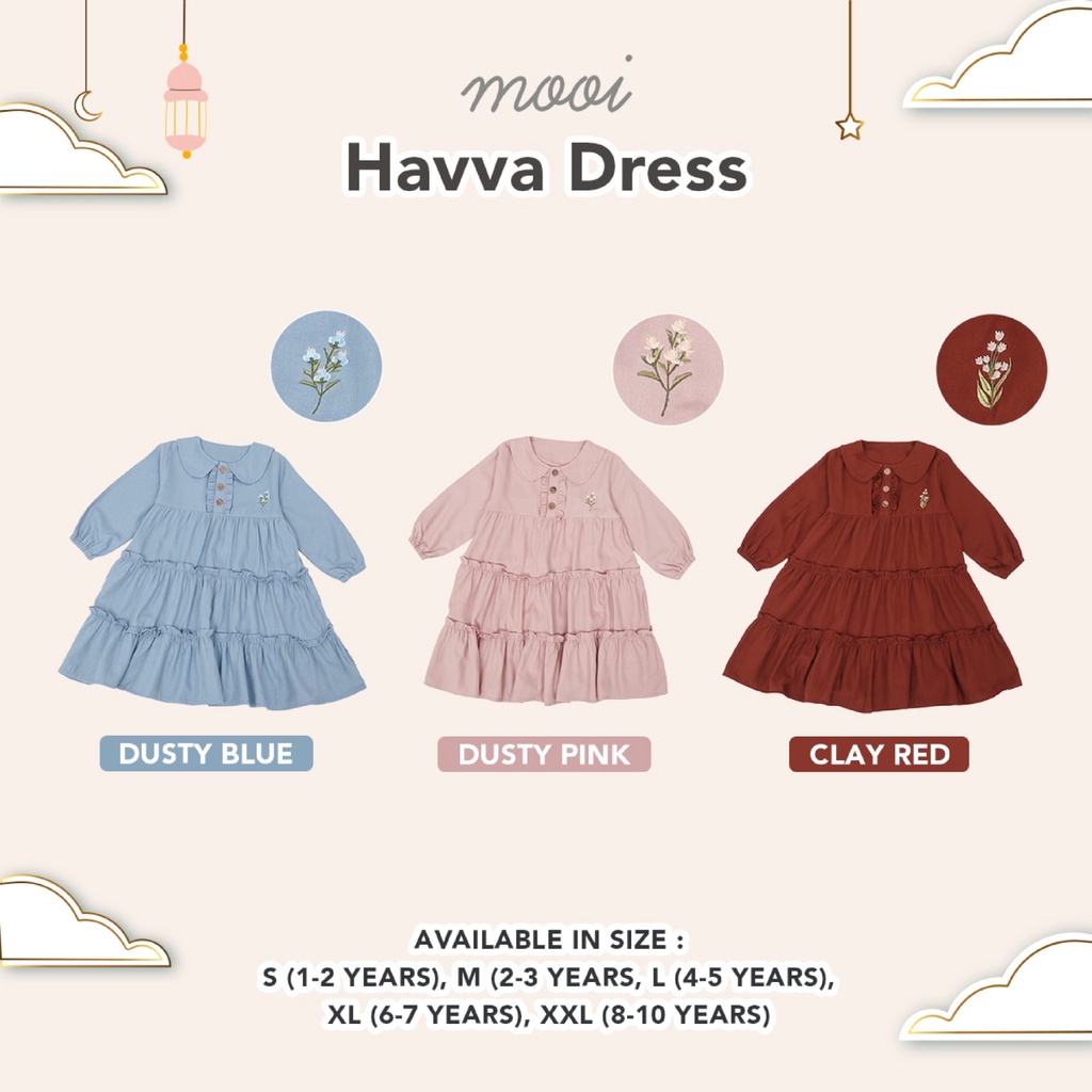 PROMO 7.7 PROMO BAJU LEBARAN MURAH MOOI EDISI LEBARAN HAVVA DRESS DRESS LEBARAN ANAK PEREMPUAN DRESS ANAK PEREMPUAN BAJU LEBARAN ANAK 1-10 TAHUN