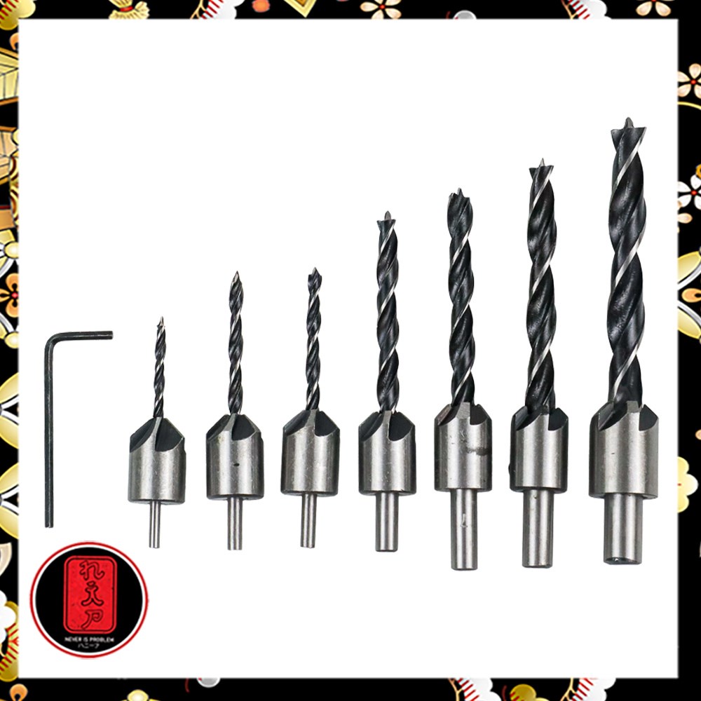 Mata Bor Drill Bit Countersink HSS 3-10mm 7 PCS - QST-K13