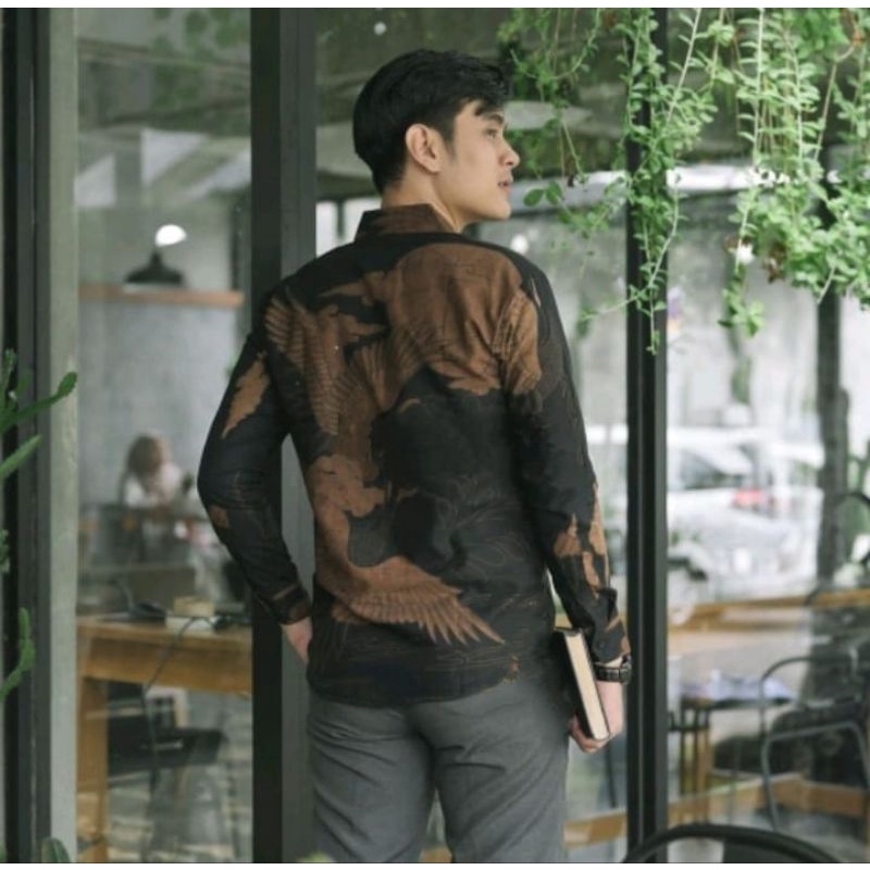 OUTFIT BATIK COWOK KONDANGAN SIMPLE DAN ELEGAN. KEMEJA BATIK PRIA LENGAN PANJANG SLIM FIT LAPIS FURI