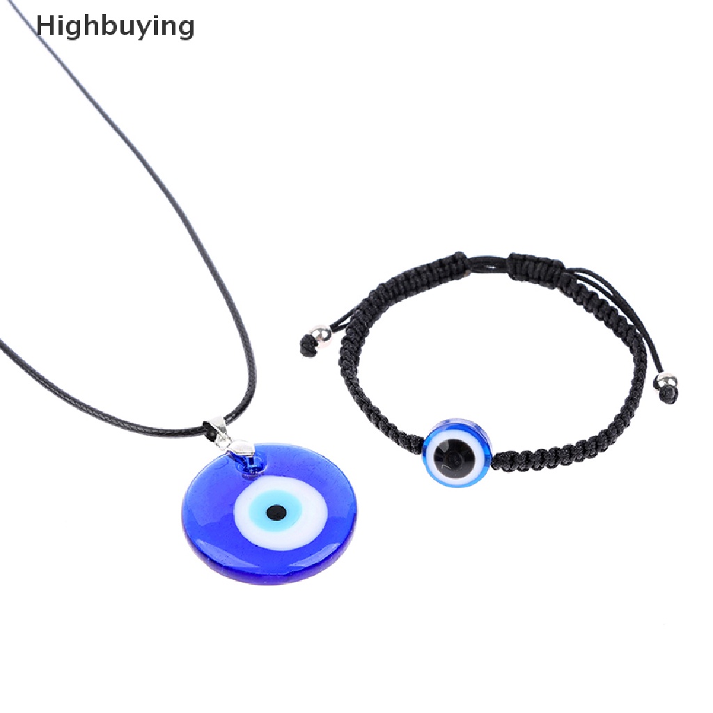 Hbid Kaca Biru 3 cm Evil Eye Liontin Kalung Gelang Beruntung Kalung Choker Perhiasan Glory