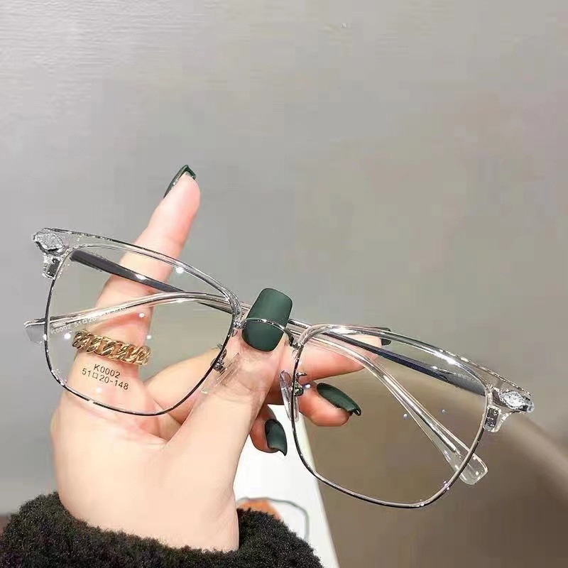 Bisnis Kacamata Anti Radiasi Untuk Wanita Pria Logam Half Frame Kacamata Optik