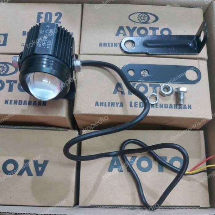 ayoto lampu tembak d2 laser 2 warna putih dan kuning f02 promo super vario mio beat nmax lexi aerox adv supra kharisma vega jupiter z xmax satria fu vixion ninja byson genio scoopy spacy xeon m3 fino shogun fiz r rxking rxk nouvo dll promo discount