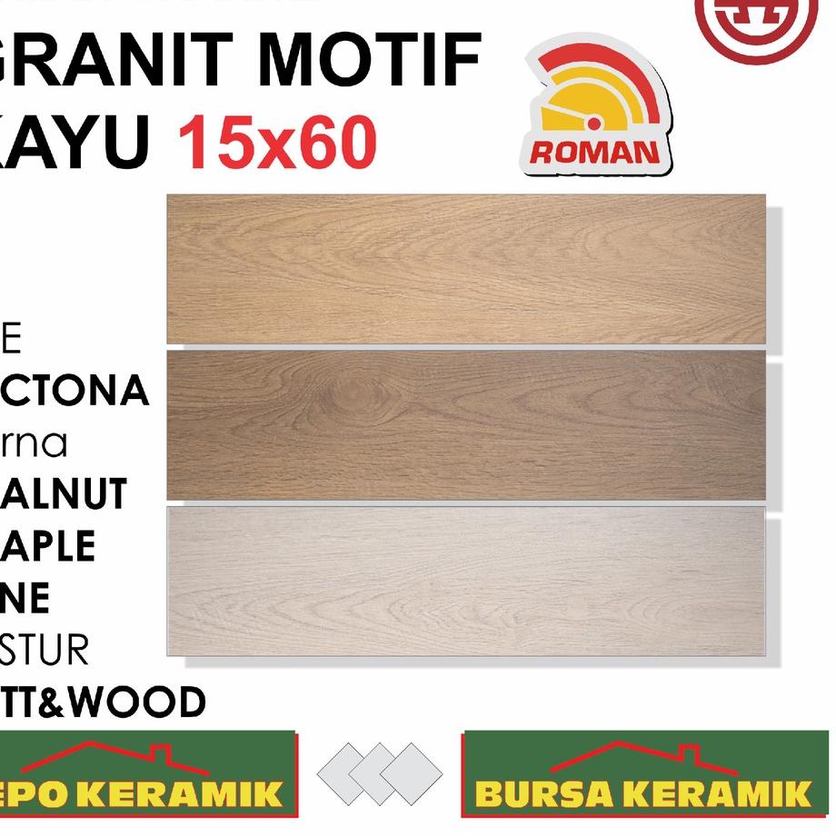 ❉ Granit Motif Kayu 15x60 dTECTONA SERIES -ROMAN- Matt&amp;Wood ☈
