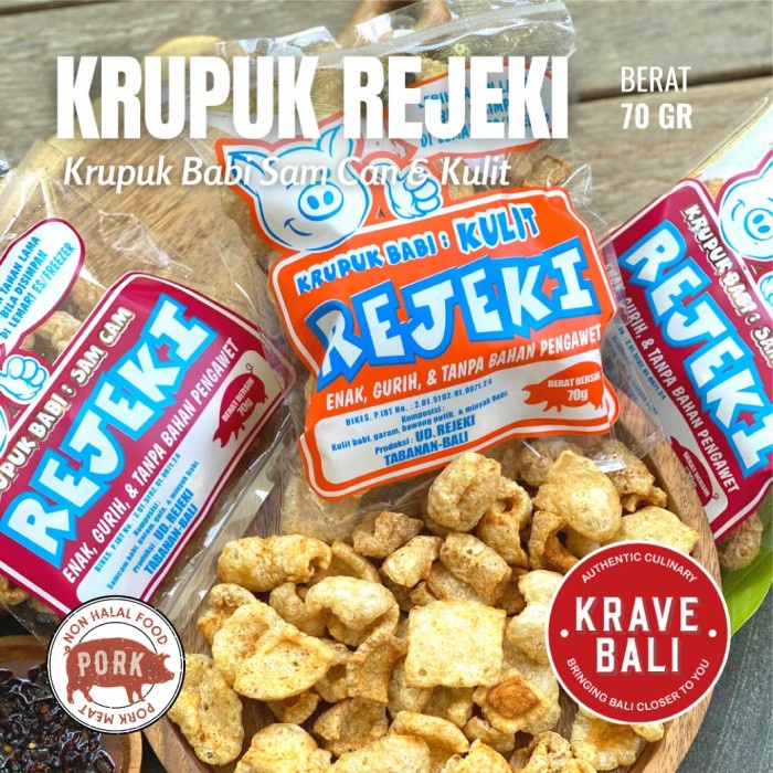 

Terlaris ✨ -KERUPUK KULIT BABI REJEKI 70 GR - KULIT2.2.23