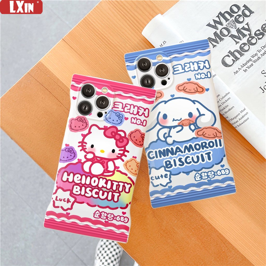 IPHONE Soft Case Kompatibel Untuk Iphone14 14Pro 11 13 12 Pro MAX iPhone7 8plus 6s Plus XR 14Plus XS MAX Kartun Lucu Hello Kitty Dan Cinnamon TPU Cover