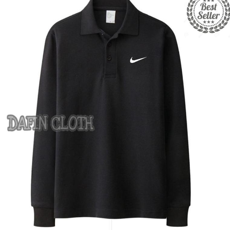 BIG SALE Polo shirt Kaos Kerah Pria Lengan Panjang Nike Terbaru