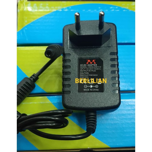 adaptor DC 9V 2A merek M input AC 100-240V Made in China