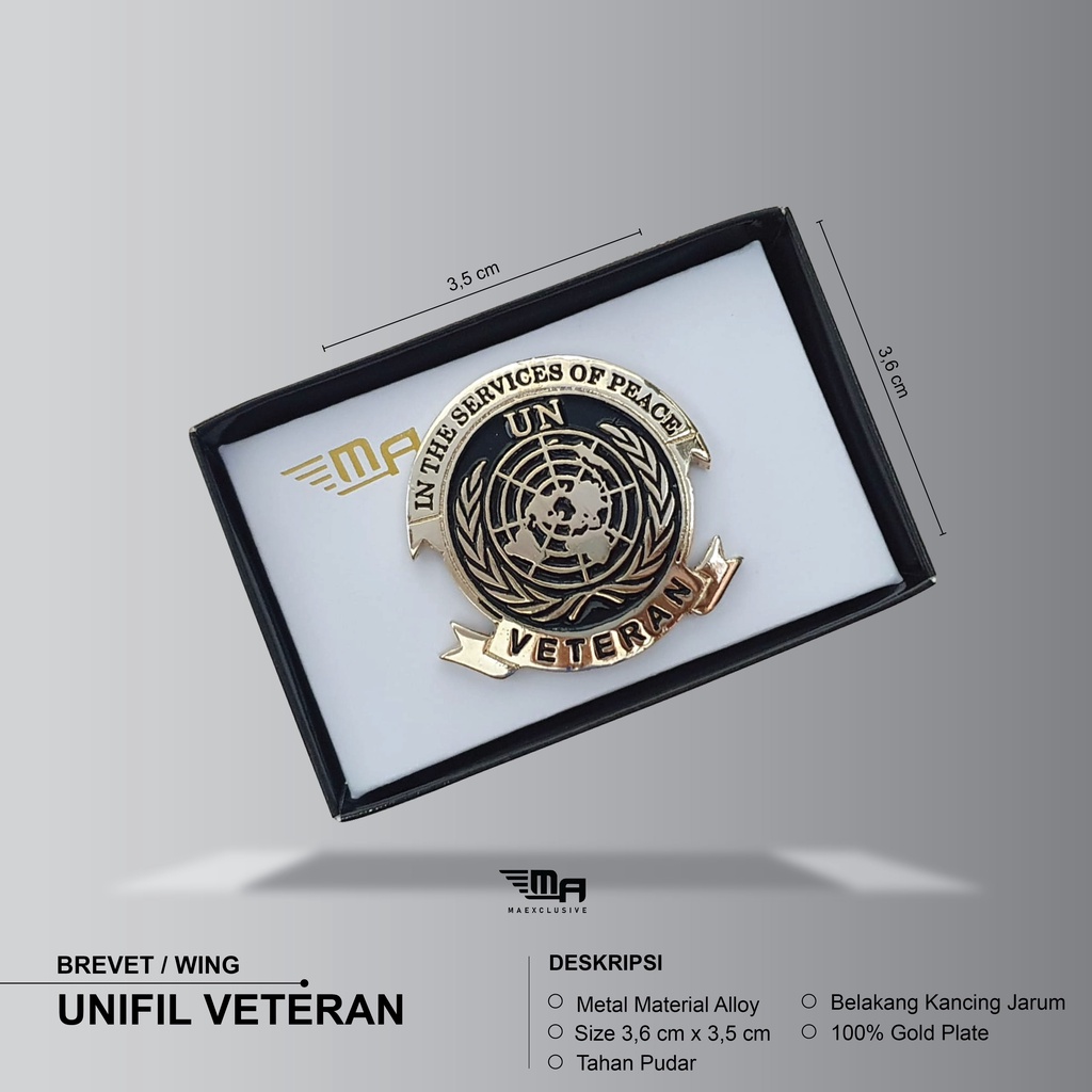 WING UNIFIL VETERAN PIN BRIVET brevet veteran un