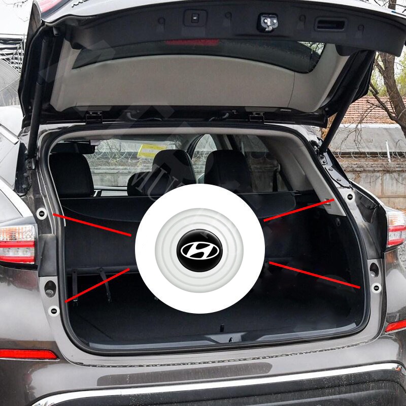 Hyundai 4per8 /12 /16Pcs New Luminous Type Car Door Trunk Anti Shock Tabrakan Pad Silikon Stiker Mengurangi Kebisingan Penyangga Untuk Atoz i20 Trajet Getz Aksen H1 i10 Kona Santa Fe