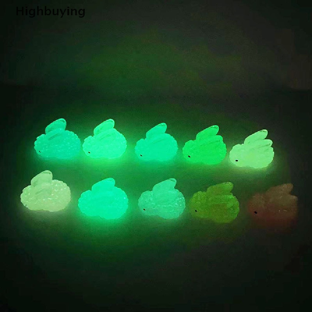 Hbid 5pcs Noctilucent Rabbit Botol Es Dekorasi Kreatif Figure Ornamen Miniatur Kerajinan DIY Aksesoris Glory