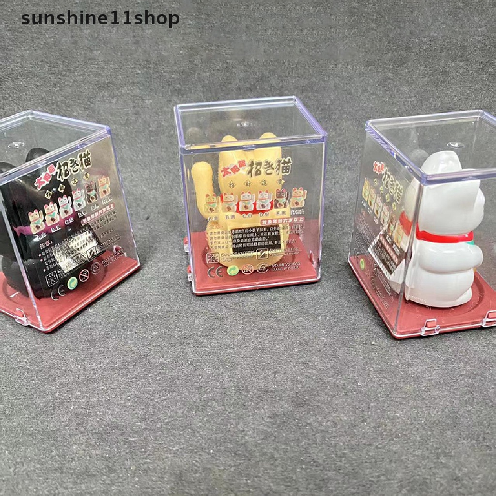 Sho 1Pc Lucky Cat Decoration Mini Solar Otomatis Melambai Dekorasi Mobil Lucky Cat N