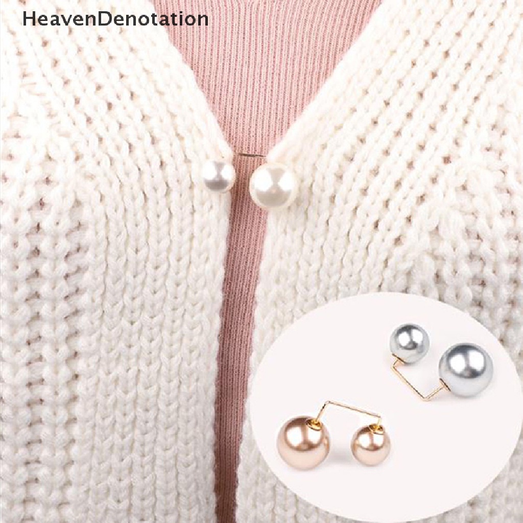 [HeavenDenotation] 3pcs/set Wanita Pengencang Pinggang Pin Double Layer Mutiara Bros Pin Logam HDV