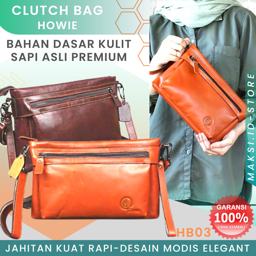 Tas Pouch Bag Clutch Bag Kulit Sapi Asli Premium Tas Kulit   Multifungsi Serbaguna HB03 KUALITAS TERJAMIN MEMUASKAN BISA COD