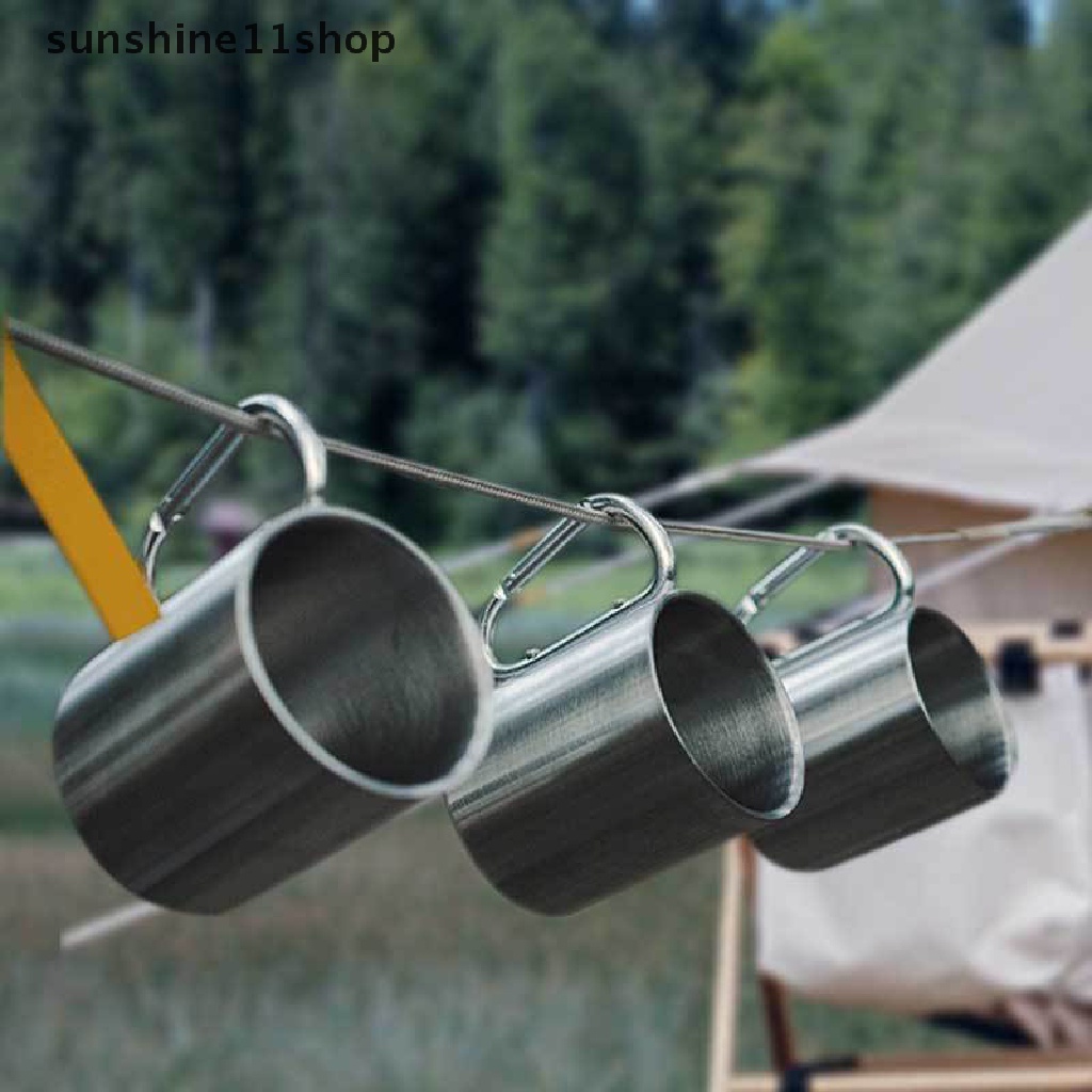 Sho 200/300ml Camping Travel Stainless Steel Air Teh Kopi Cangkir Piknik Water Mug N