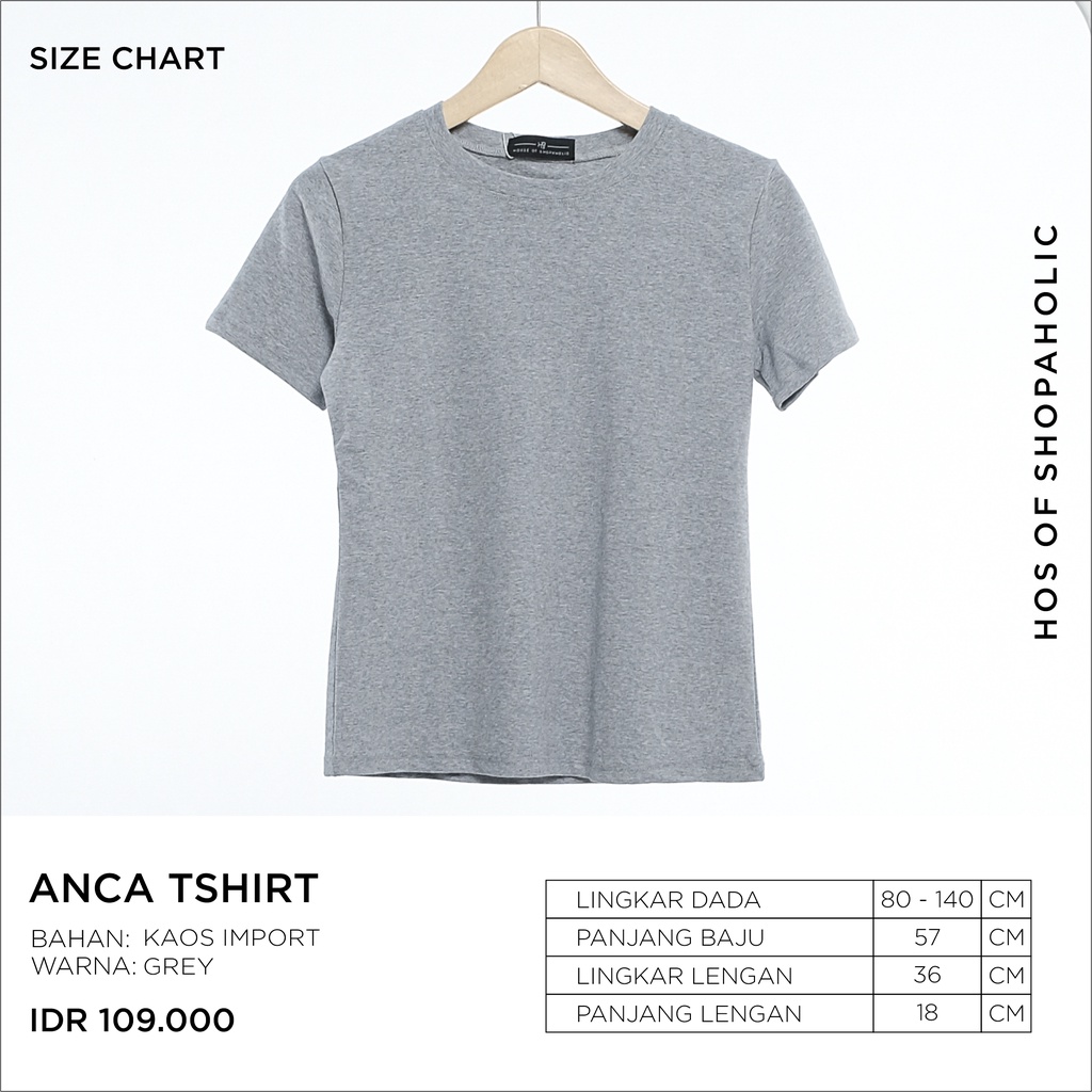 Hosofshopaholic - ANCA TSHIRT - Atasan Wanita - Kaos Wanita - Inner Wanita - Kaos Lengan Pendek