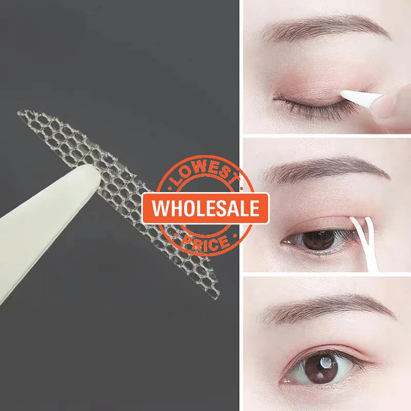 [Harga Grosir] 1pcs Invisible Double Fold Eyelid Lace Sticker Eyelid Tape Stiker Garis Krem Bening Perekat Diri Tape Mata Alat Makeup Untuk Wanita Dan Anak Perempuan