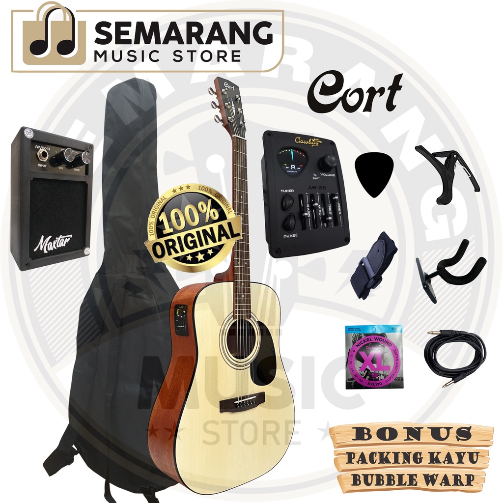 ORIGINAL!!! Gitar Akustik Elektrik Cort AD810 OP Original Preamp Equalizer Tuner AW-35