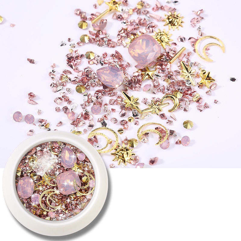 1 Kotak Kuku Rhinestone Aksesoris Kuku Kristal Untuk Kuku 3D Kuku Seni Hiasan Campuran Permata Membutuhkan Nail Art Diy