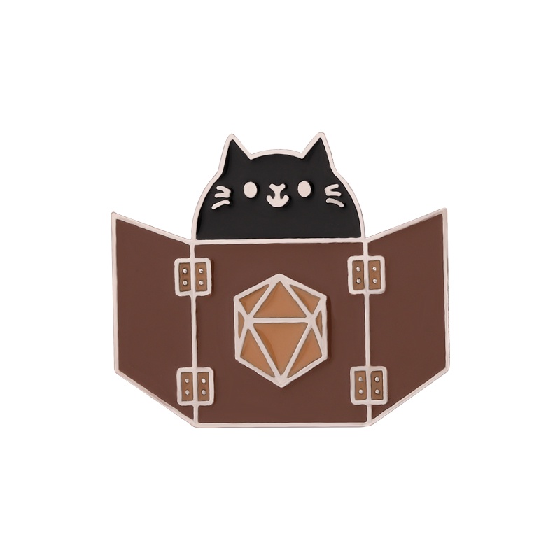 Dungeon Cat Lapel Pin Hewan Lucu Bros Hadiah Untuk Teman Kostum Aksesoris Perhiasan Enamel