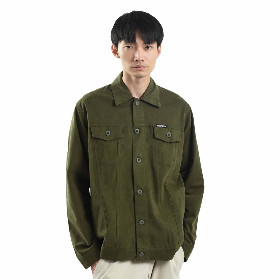 Hot Sale  Roughneck TJ016 Forest Green Giorgio Trucker Jacket