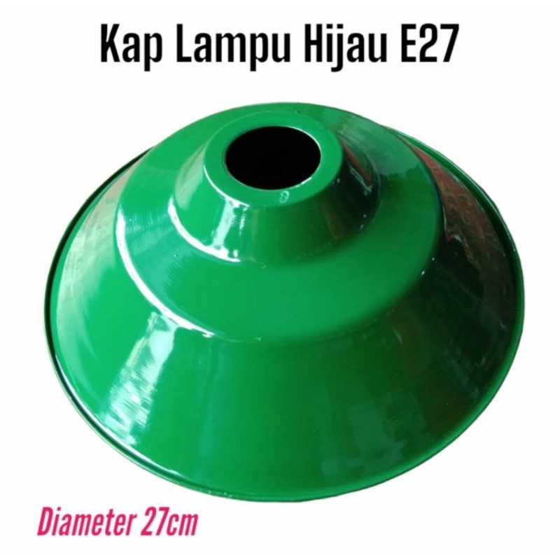 Kap Lampu Hijau + Fiting Gantung WD Keramik E27