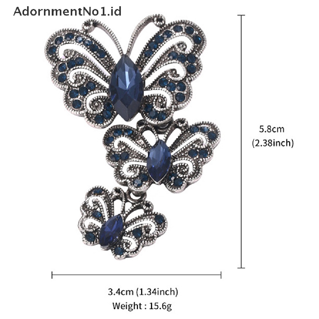 [AdornmentNo1] Pin Bros Kupu-Kupu Berlian Imitasi Elegan Untuk Aksesoris Pesta Pernikahan [ID]